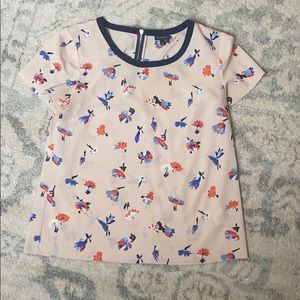 Talbots short sleeve floral blouse